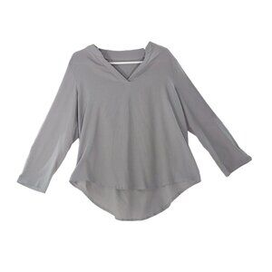 Blouse with long sleeves that can be worn 3/4, gray color, Size XL
